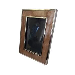Restoration Hardware Silver Tile Photo Frame Cream Caramel Color Hobo 5x7